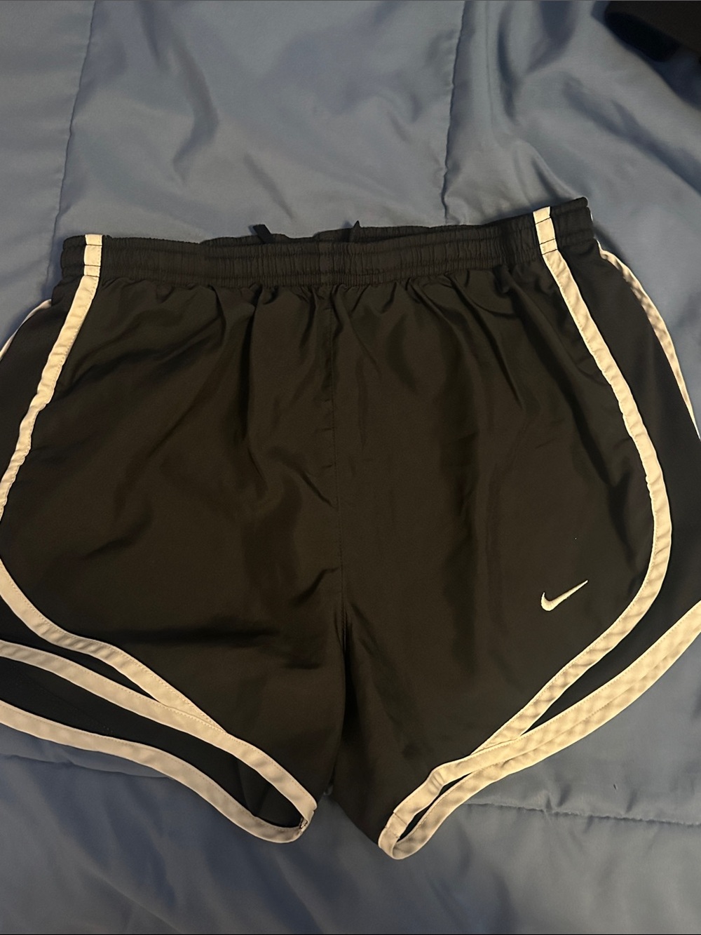 Nike Women's Black Athletic Shorts with White Piping
